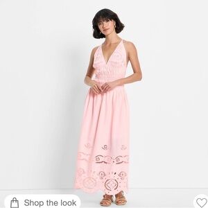 Future Collective Elegant Pink Halter Maxi Dress Size Large NEW WITH TAGS